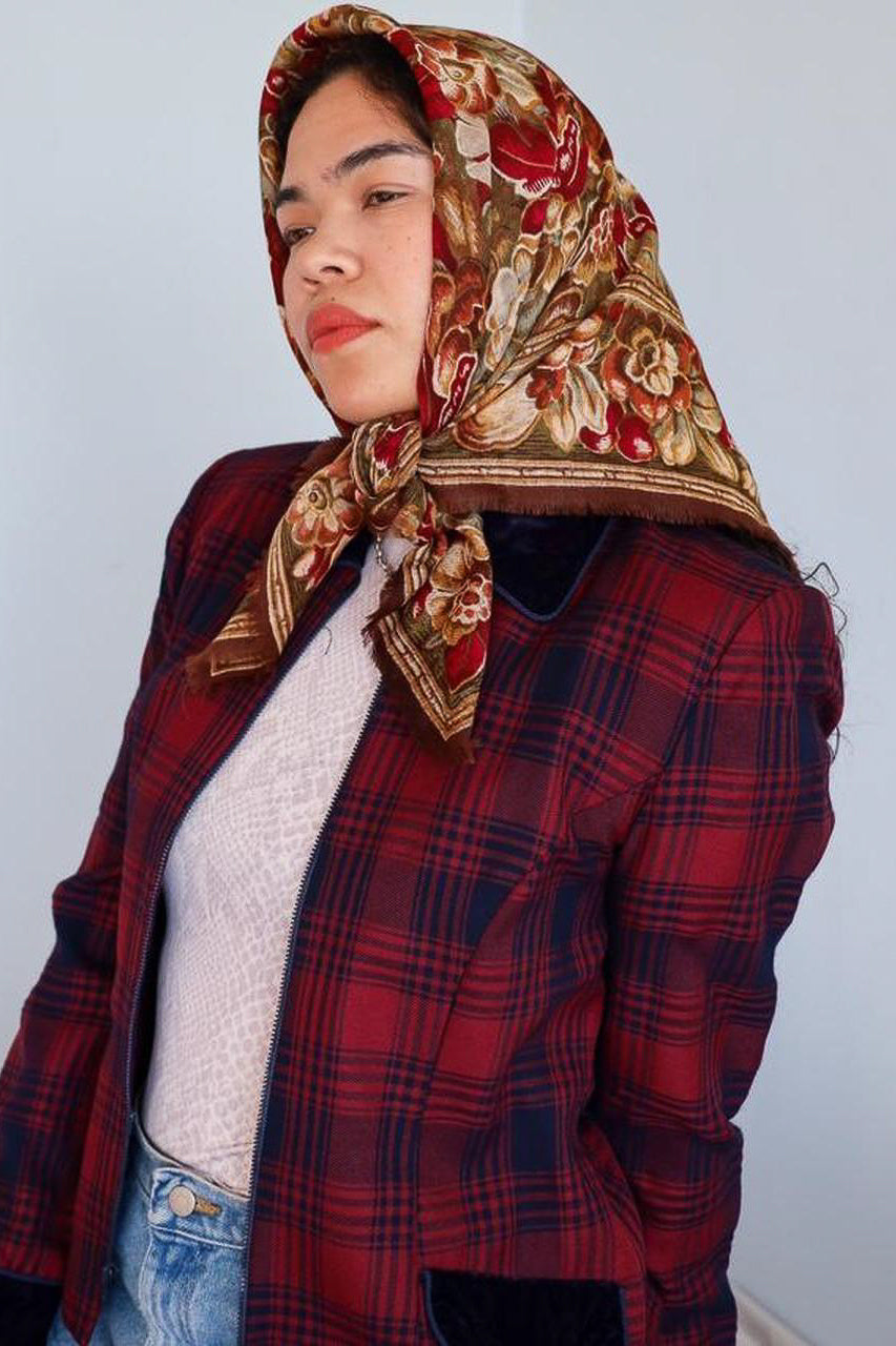 Vintage Echo Wool Floral Scarf