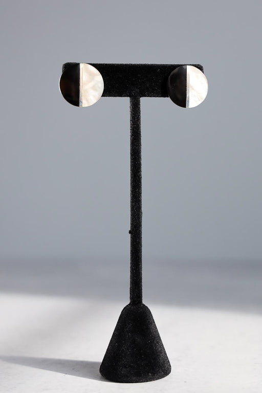 Black + White Cookie Sterling Silver Earrings