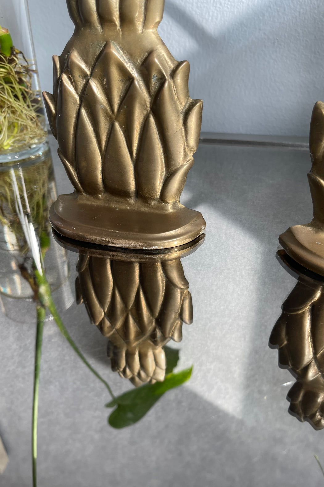 Antique Brass Pineapple Bookends