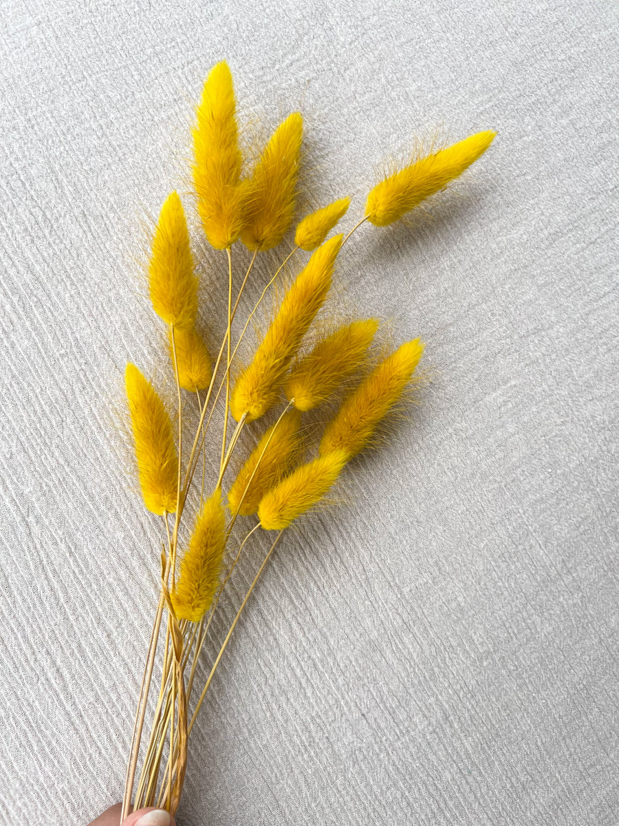 Hand Dyed Bunny Tails in Lemon