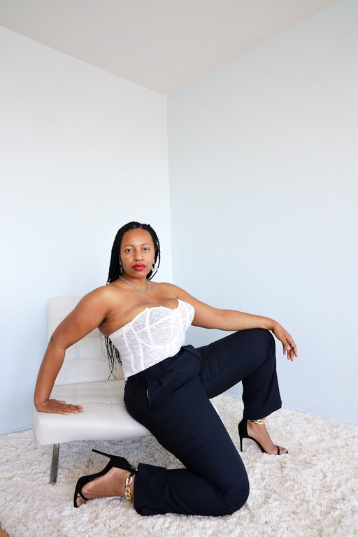 VINTAGE LACE BUSTIER / SIZE 42F