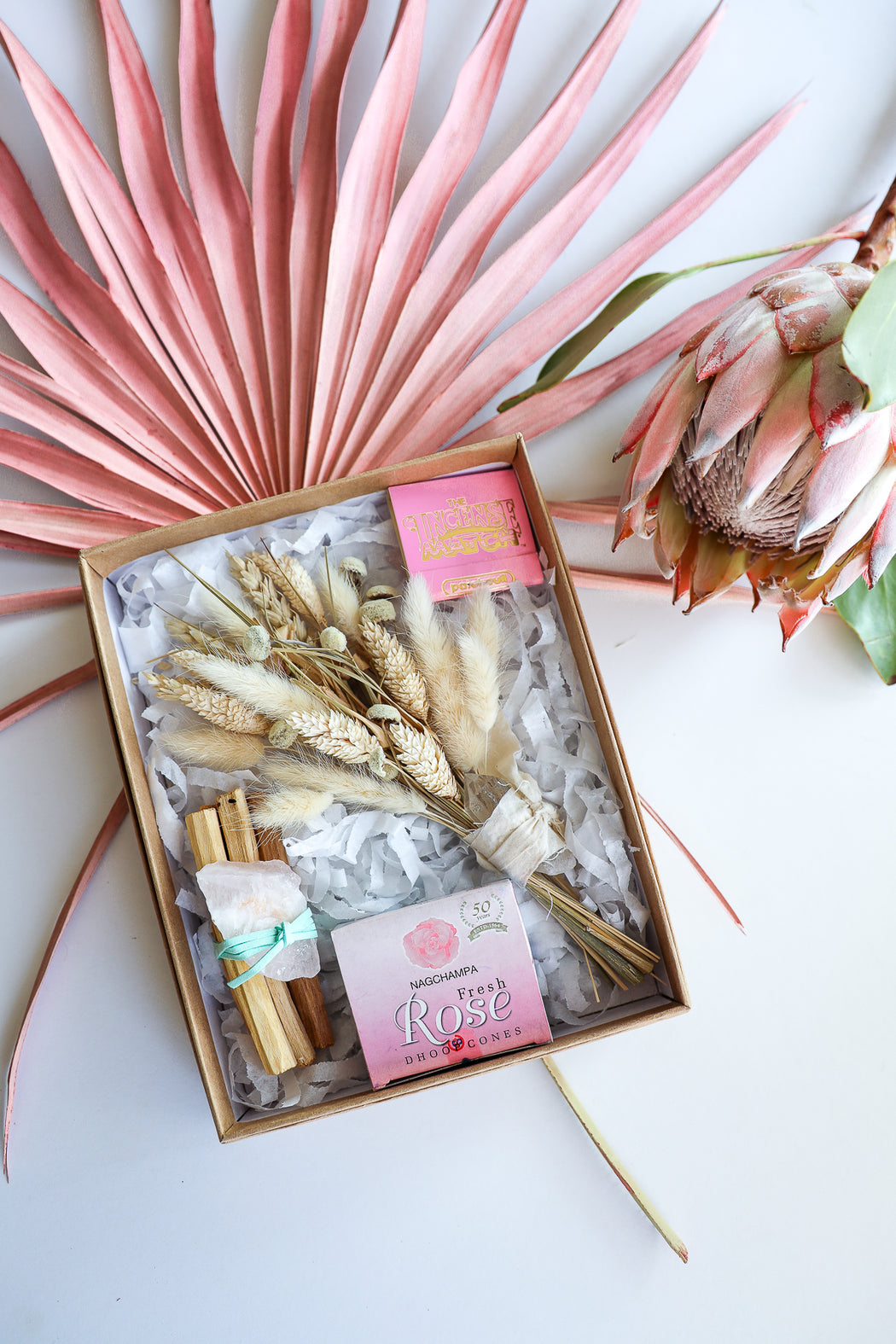 Rose Quartz Dried Floral Gift Box Set