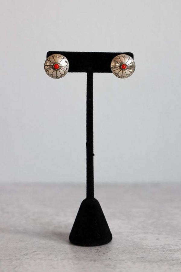 Sterling Silver Carnelian Stud Earrings