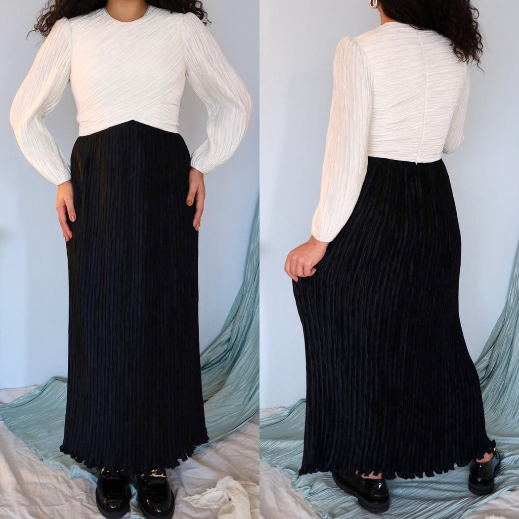 1980s Micro Pleated Gown // Size 8