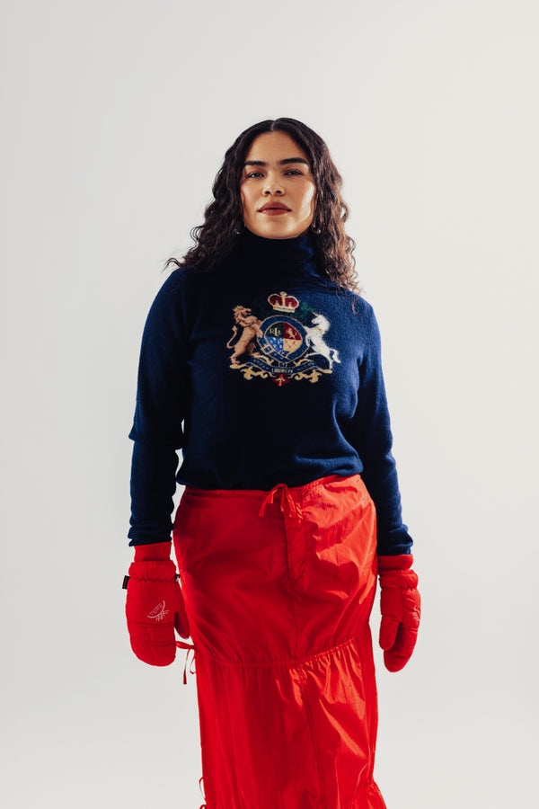 Ralph Lauren Cashmere Blend Crest Turtleneck