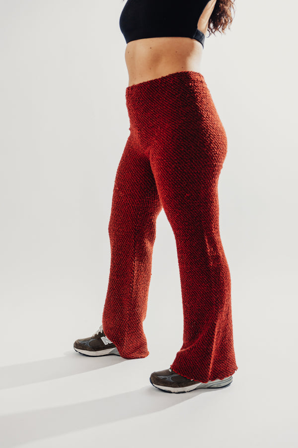 Vintage Burgundy Flare Knit Pants / Size L