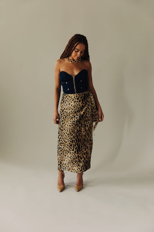 Silk Leopard Wrap Skirt