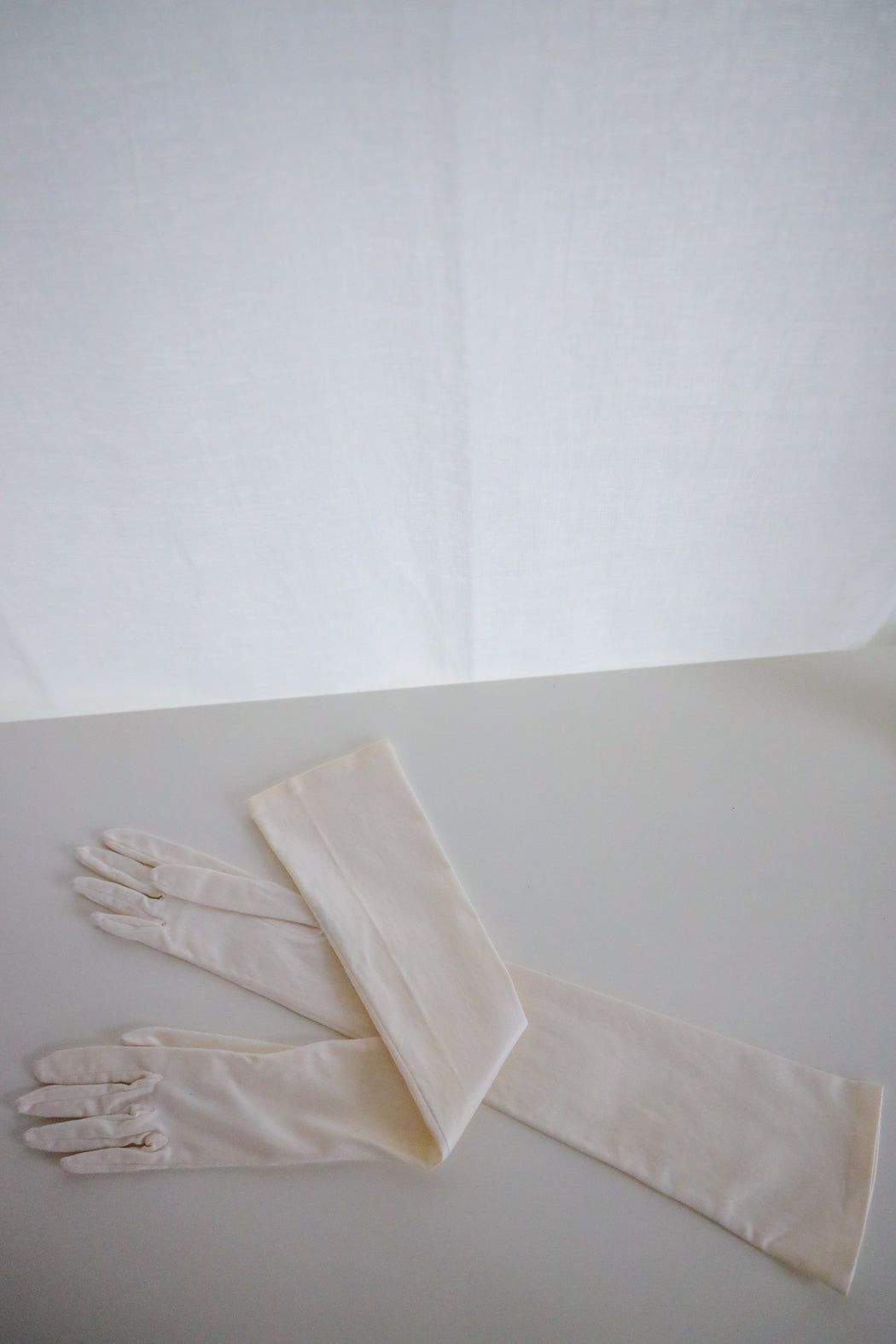 Vintage White Opera Length Gloves