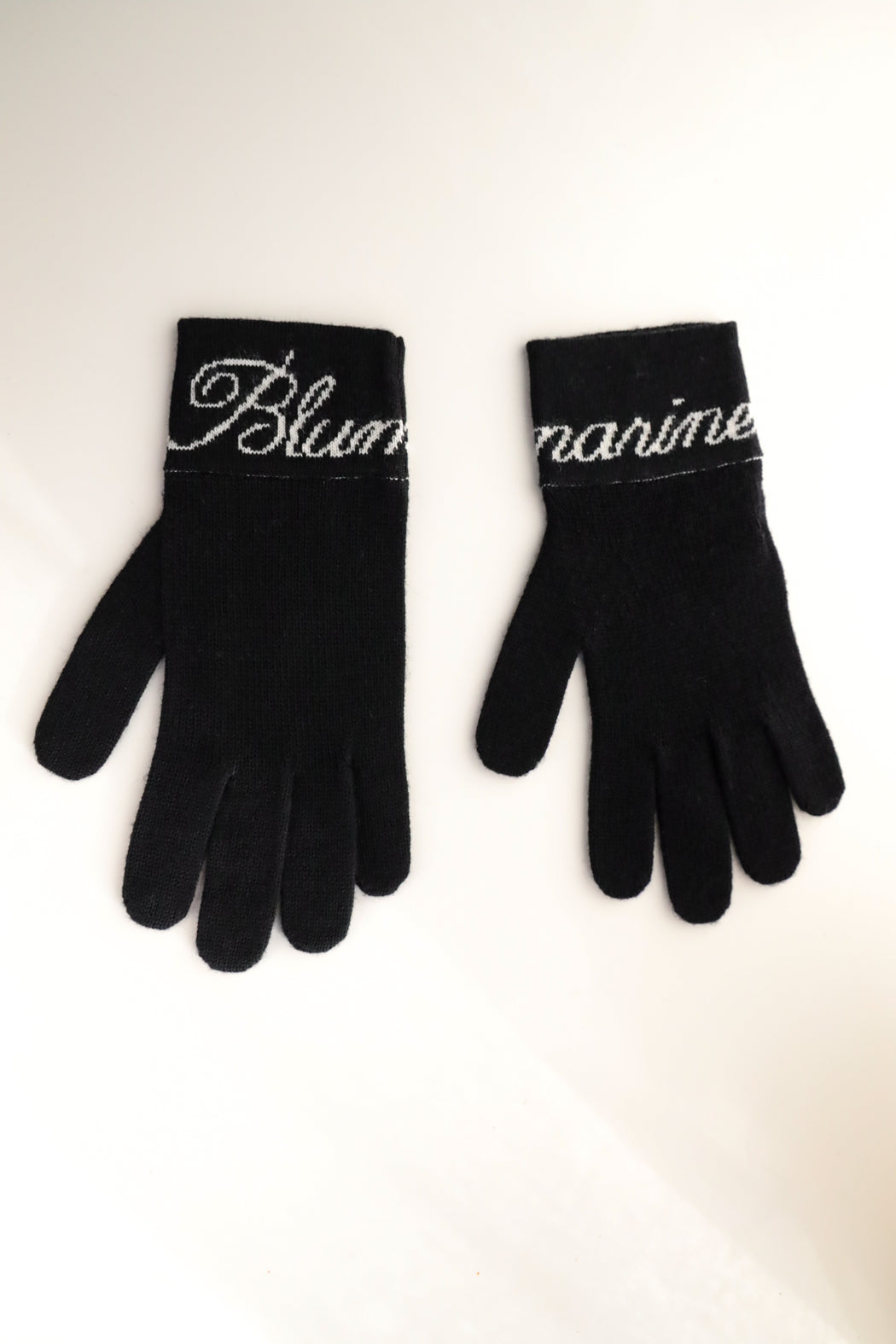 Italian Wool Cashmere Gloves in Black and White