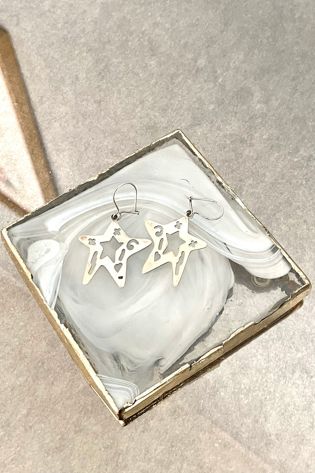 VINTAGE MEXICAN SILVER STAR EARRINGS