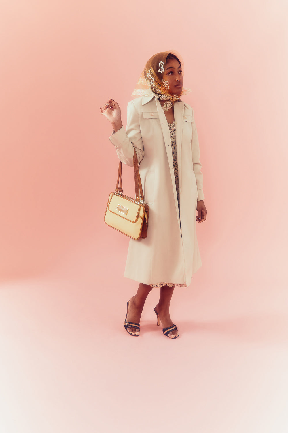 Tan 60s Trench Coat / Size 2-4