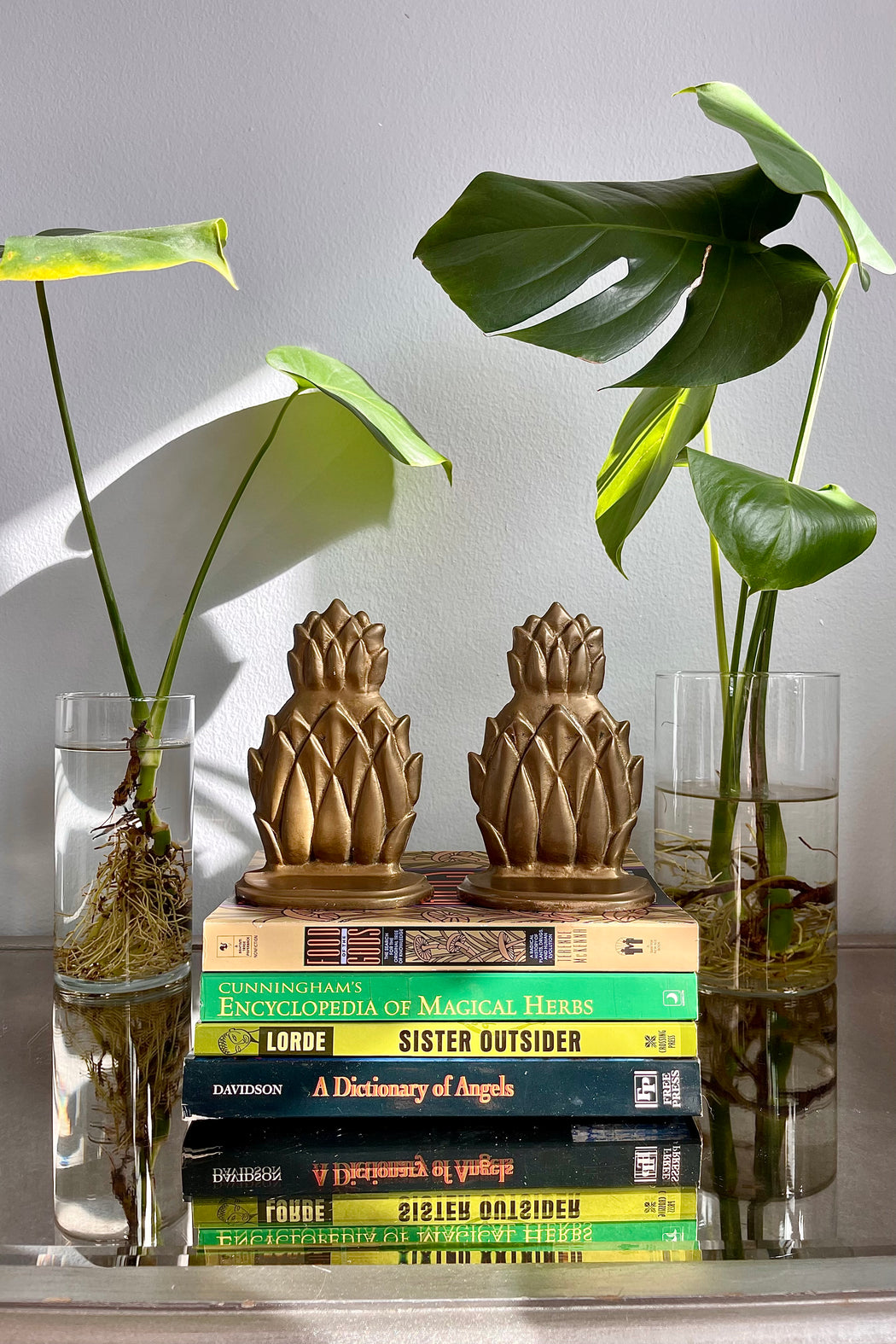 Antique Brass Pineapple Bookends
