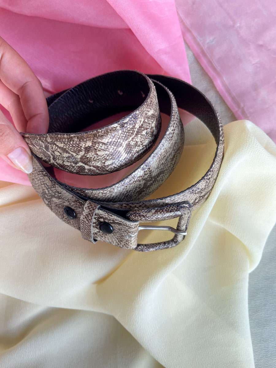 Vintage Snakeskin Belt / Size 14-18