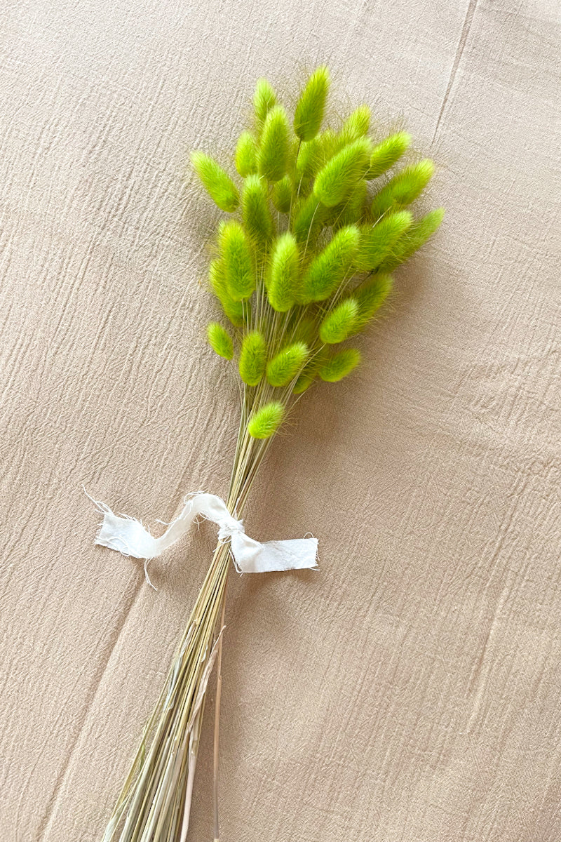 Hand Dyed Bunny Tails in Anahata Lime