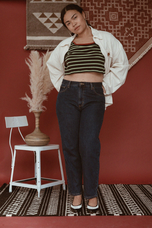 Striped 90s Crop Top / Size M-XL
